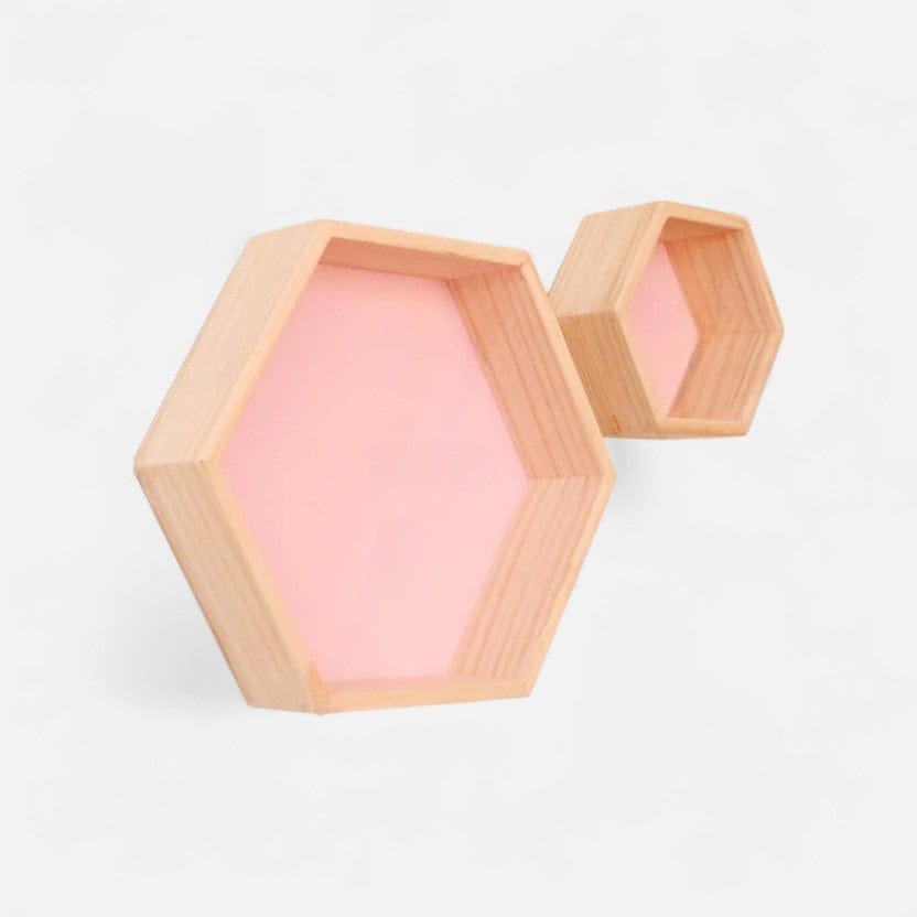 Etagère murale rose Duo petite & grande