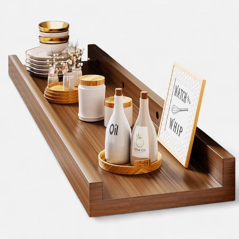 etagere murale salon bois