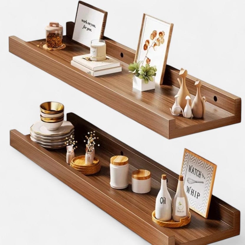 etagere murale salon bois