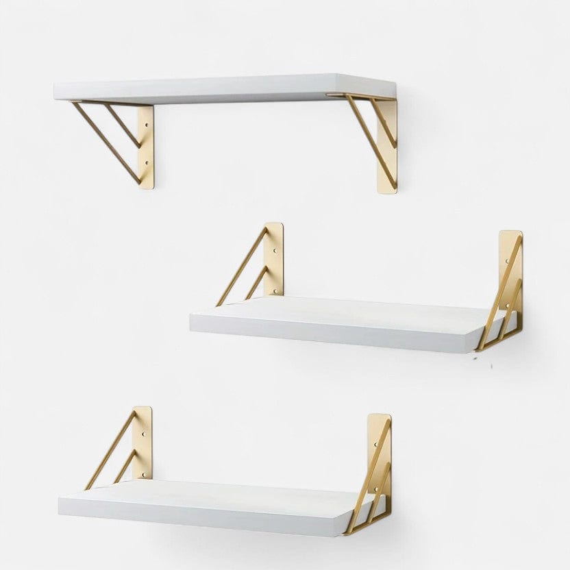 Etagere murale salon moderne  3 étagères blanches