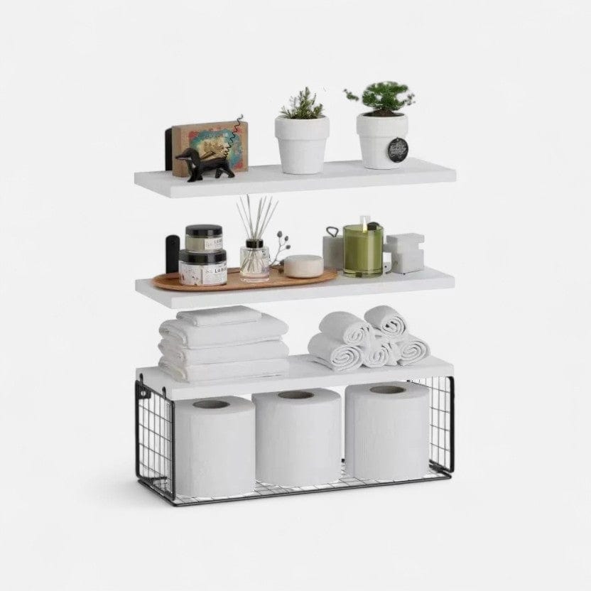 etagere murale support metal  Blanc