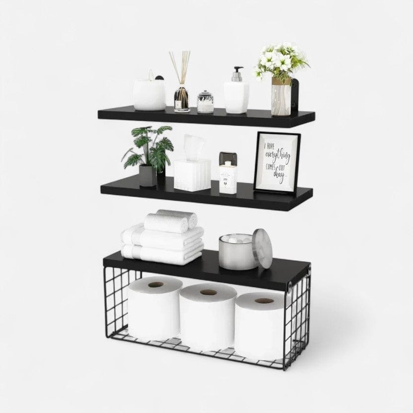 etagere murale support metal  Noir