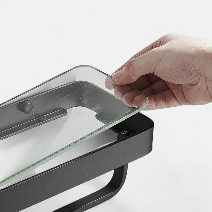 Etagere murale verre metal