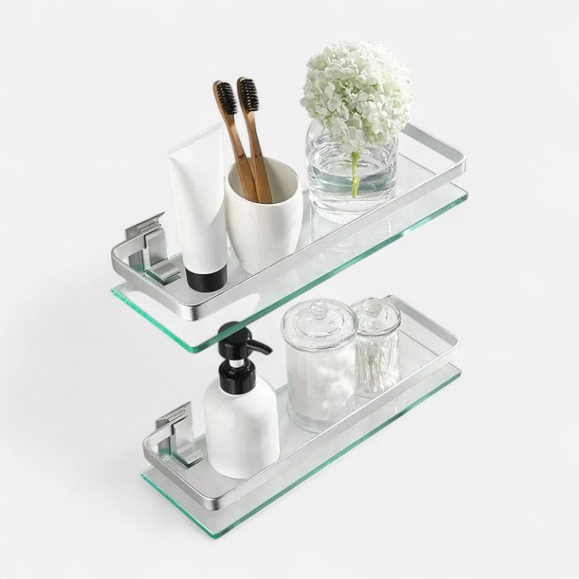 Etagere murale verre salle de bain 